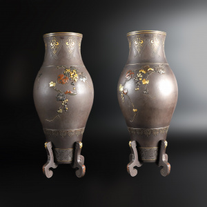 № 2767 Парные Вазы "Белки и виноград" 