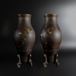 № 2767 Парные Вазы "Белки и виноград"